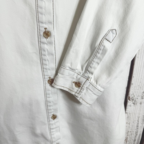 Thread Supply Denim Dress Blue Light Wash Size Large Pockets Western Long Sleeve - Picture 5 of 13